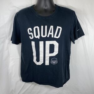 Nike Squad Up Football Mens Large Athletic Cut Skull Graphic Black T Shirt